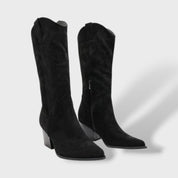 Bottes Cowboy Femme Mi-Mollet Talon Large Brodées