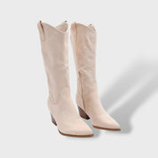 Bottes Cowboy Femme Mi-Mollet Talon Large Brodées