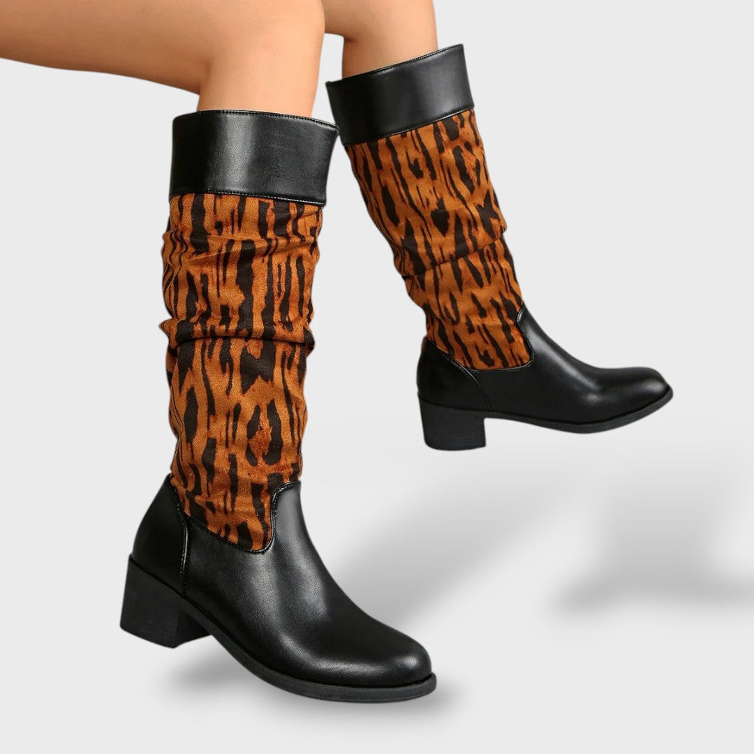 Bottes Femme Longues Rétro Talon Épais