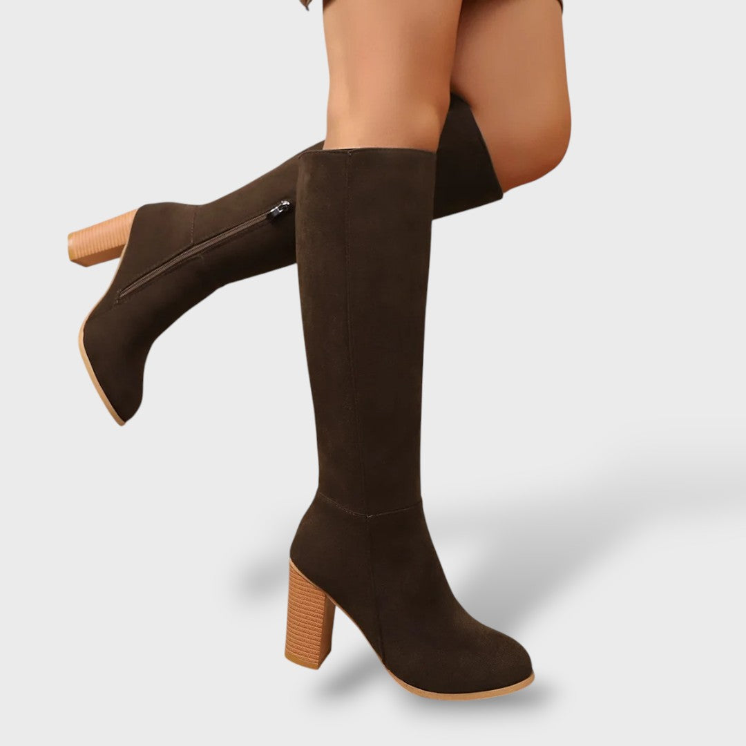 Bottes Cowboy Femme Suède Talon Haut