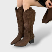 Bottes Hautes en Cuir Cowboy Modernes