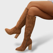 Bottes Cowboy Femme Suède Talon Haut