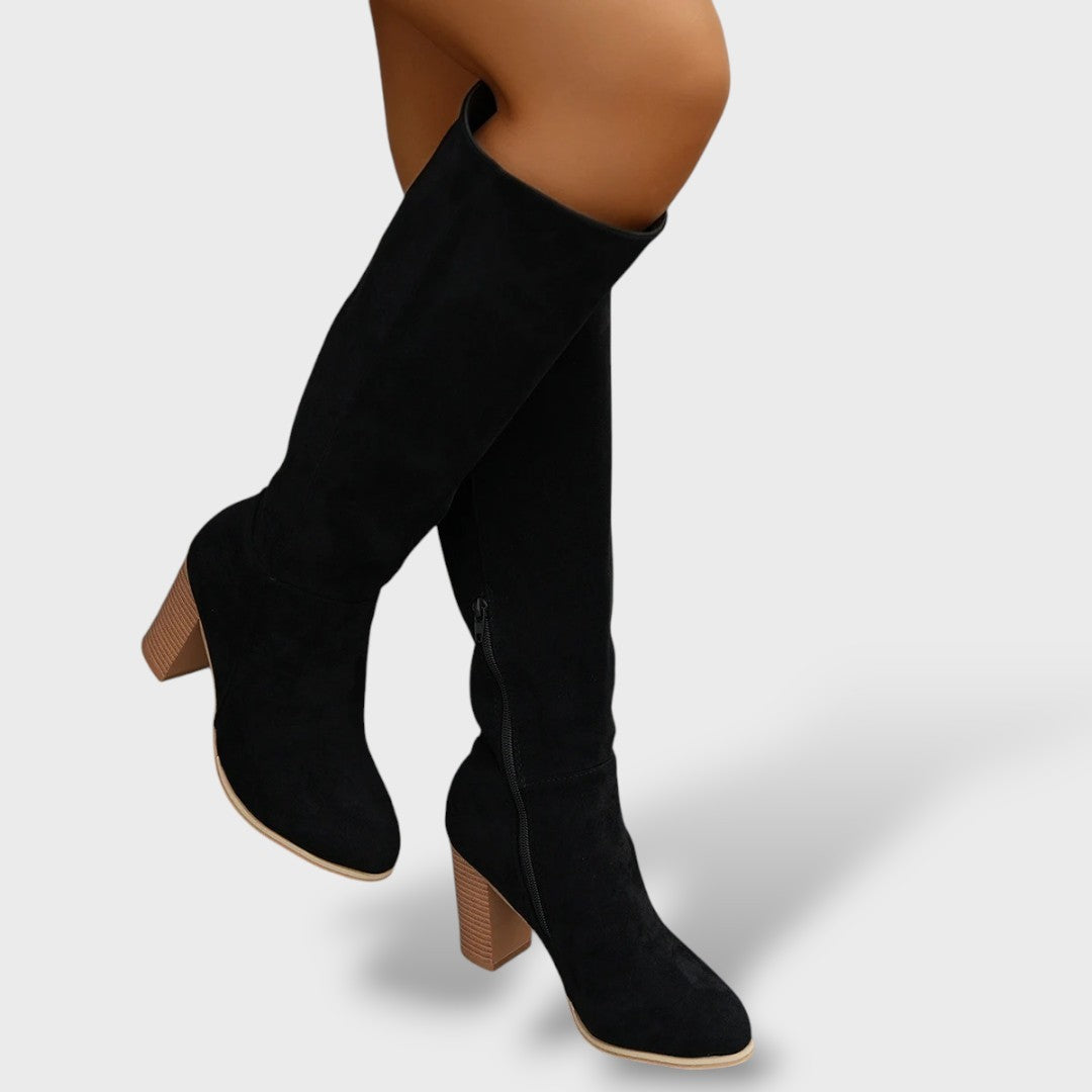 Bottes Cowboy Femme Suède Talon Haut