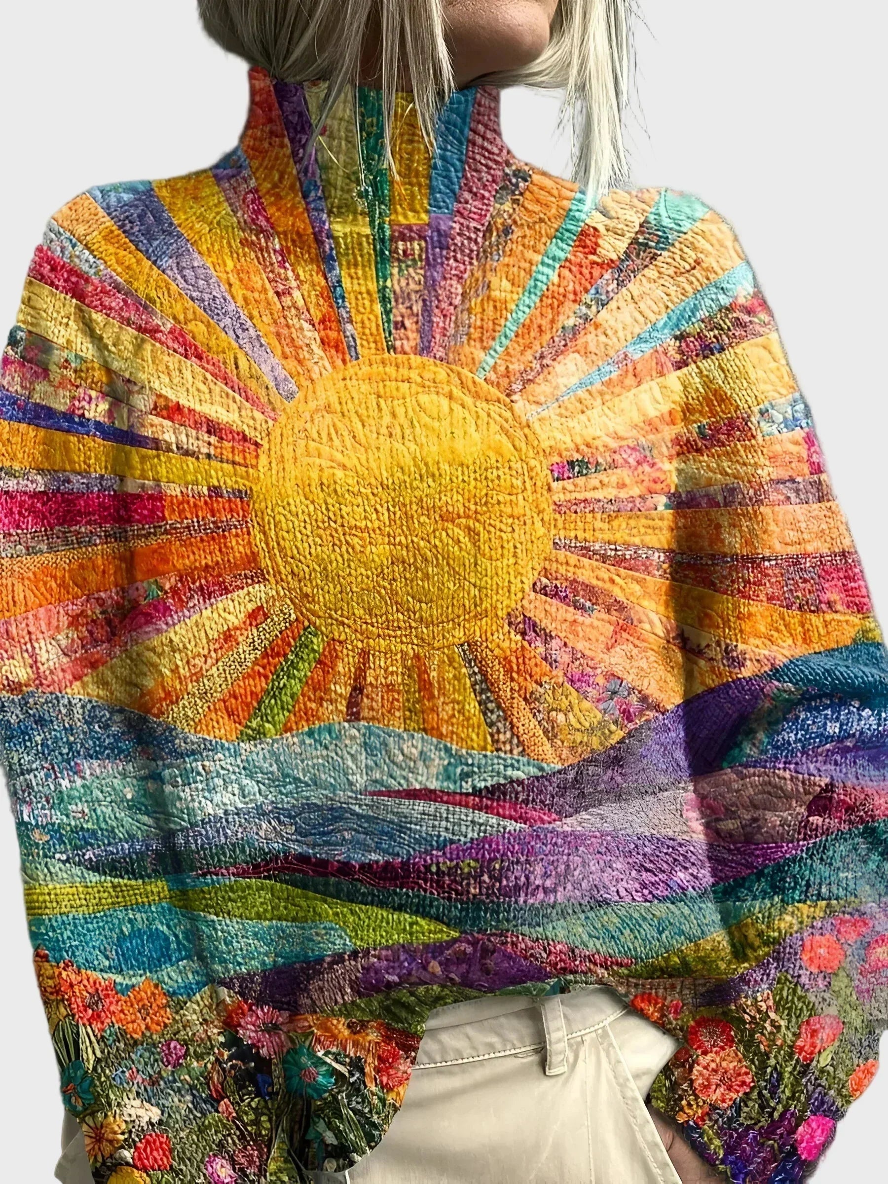 Col Roulé Tricoté avec Design Unique