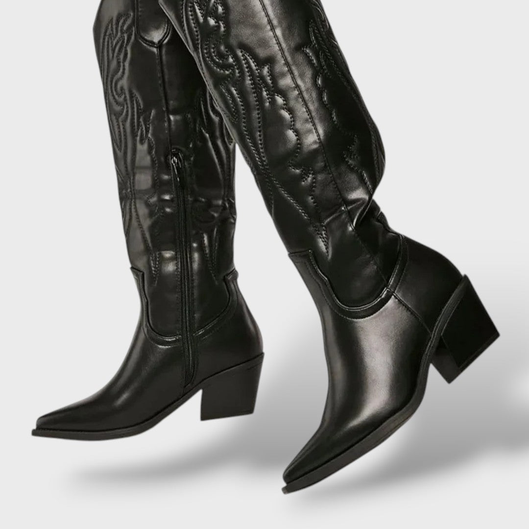 Bottes de Cowboy Hautes Femme Vintage