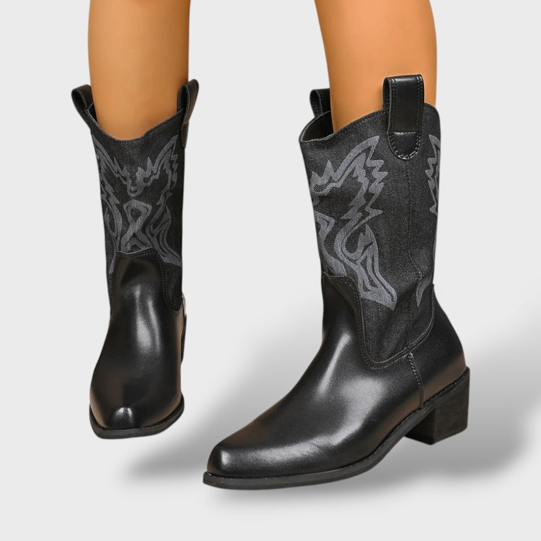 Bottines Cowboy Femme Brodées