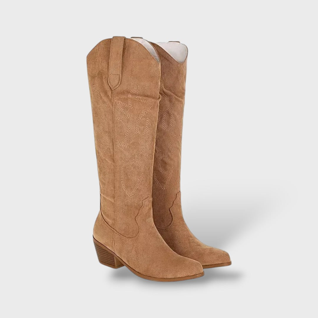 Bottes Hautes Western Femme À Bout Fin