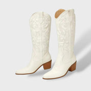 Bottes Cowboy Femmes Hautes Brodées – Talon Épais
